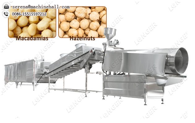 Automatic Hazelnut Macadamia Nuts Roasting Line