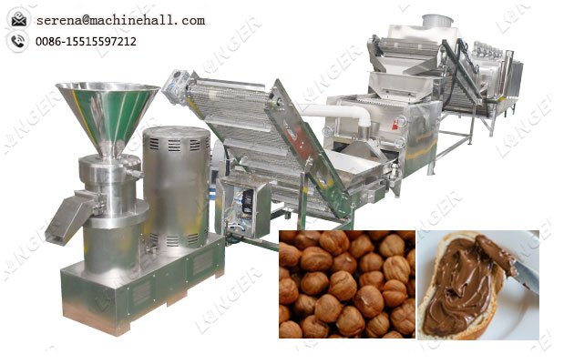 Automatic Hazelnut Butter Paste Production Line 300-500 KG/H