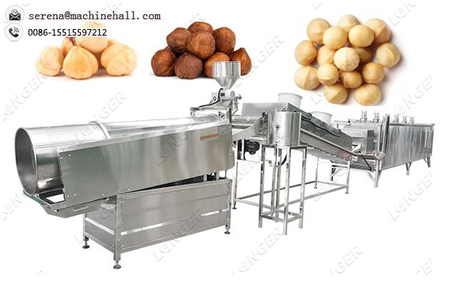 Automatic Hazelnut Macadamia Nuts Roasting Line